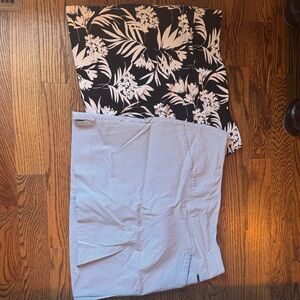 Black and White Floral and blue strip Skorts pair XXL
